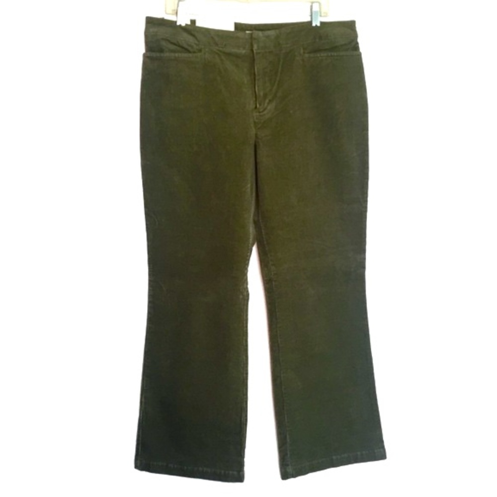 JONES SPORT Corduroy Pants Bootleg Stretch Green Size 14